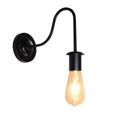Arandelas de parede Luminária de parede de ferro Lâmpada de sabre de luz preta muda na parede