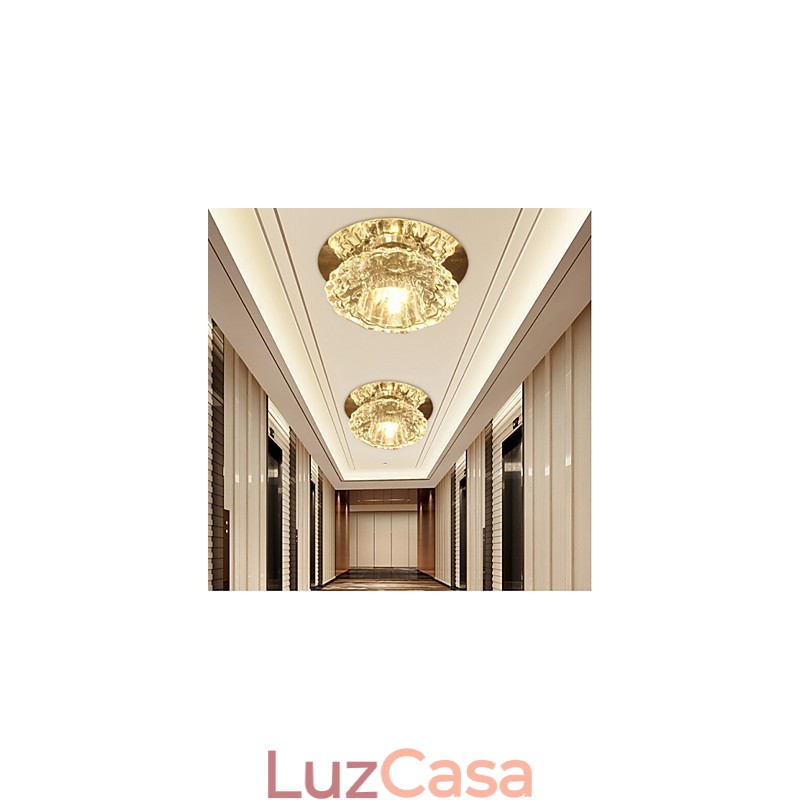 Lâmpada de teto moderna de economia de energia 3W Lâmpada de teto de cristal Lâmpada de teto para baixo