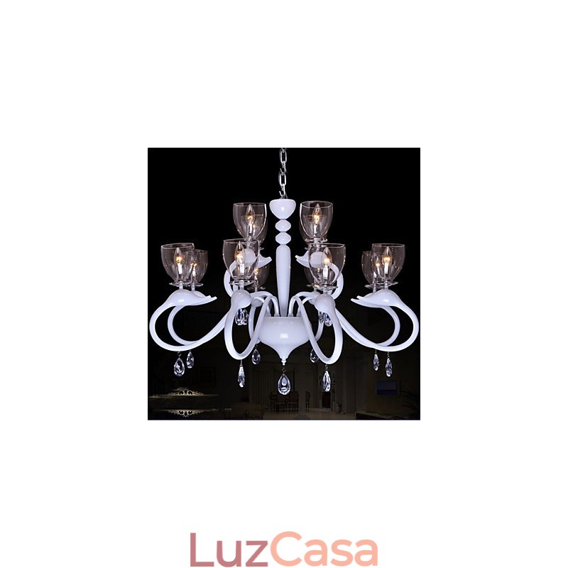 Lustre de cristal estilo europeu, individualidade, criativo, cisne, 12 luzes