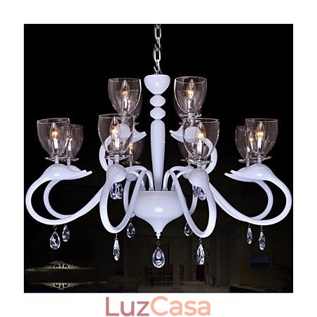 Lustre de cristal estilo europeu, individualidade, criativo, cisne, 12 luzes