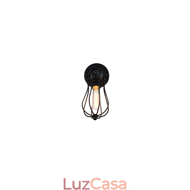 Luminária de parede de aço pintado, decoração de café americano preto e branco, luminária de parede retrô, lâmpada de sabre de luz na parede