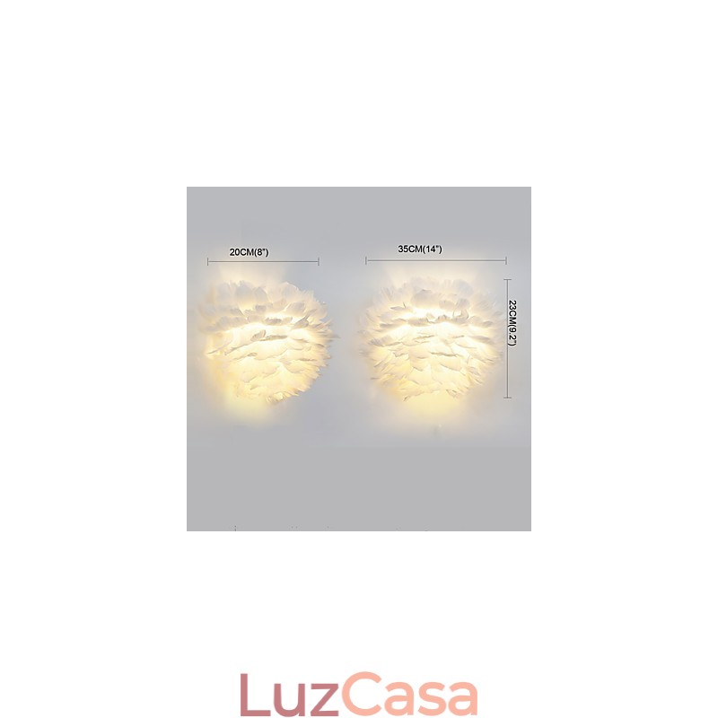 Apliques de parede Feather Modern Contemporary Bedroom Hotel Wall Spots E14