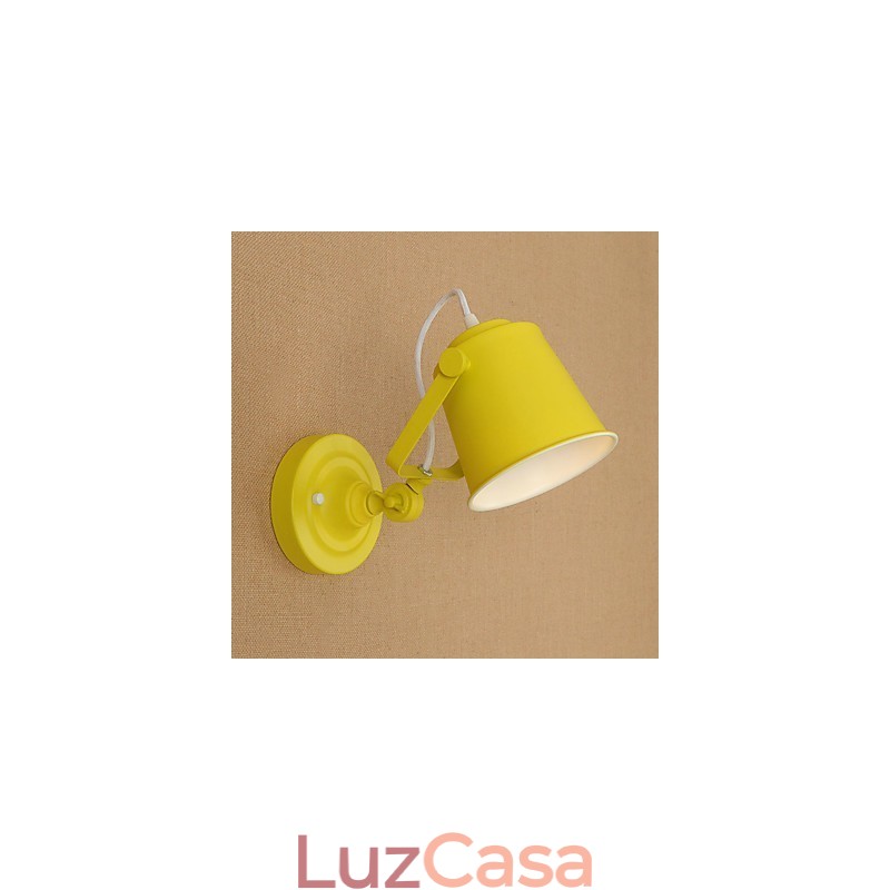 Luminária de parede de aço pintado, decoração de café americano preto e branco, luminária de parede retrô, lâmpada de sabre de luz na parede