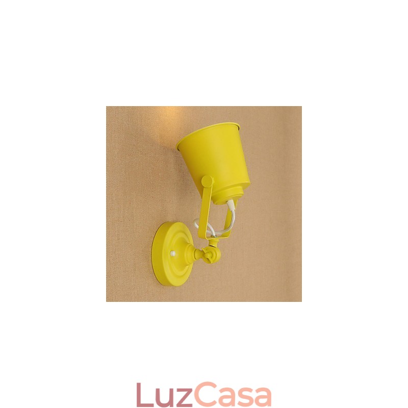 Luminária de parede de aço pintado, decoração de café americano preto e branco, luminária de parede retrô, lâmpada de sabre de luz na parede