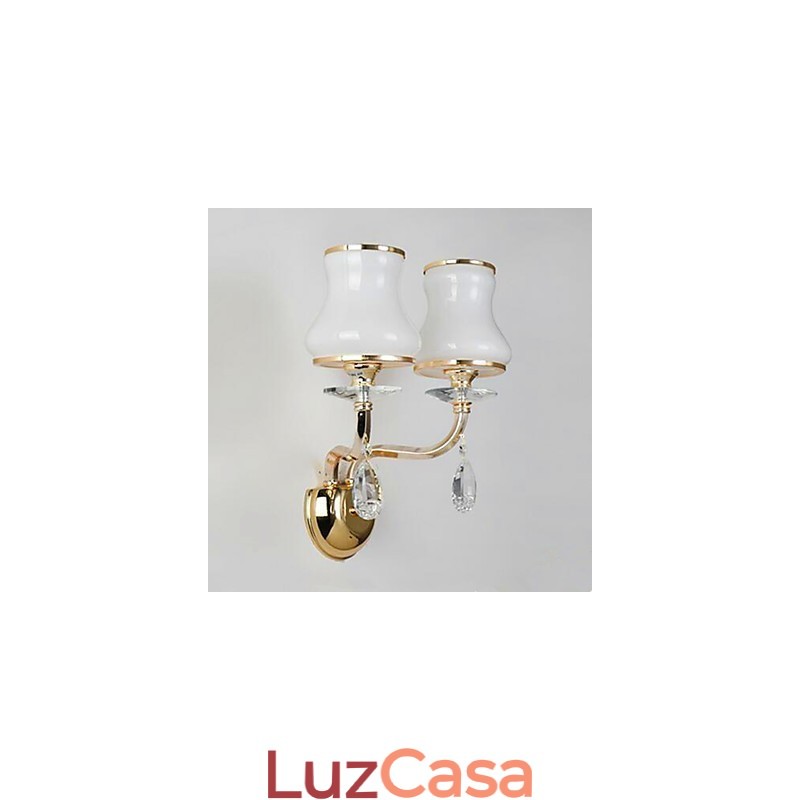 Recurso moderno e contemporâneo galvanizado para luzes de parede de proteção ocular em estilo mini cristal