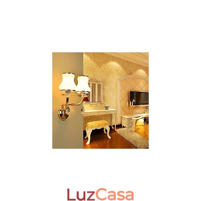 Recurso moderno e contemporâneo galvanizado para luzes de parede de proteção ocular em estilo mini cristal