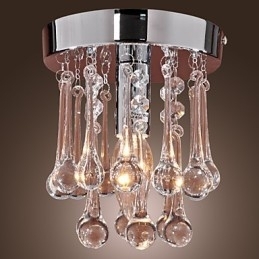 Mini estilo moderno e contemporâneo de cristal cromado embutido