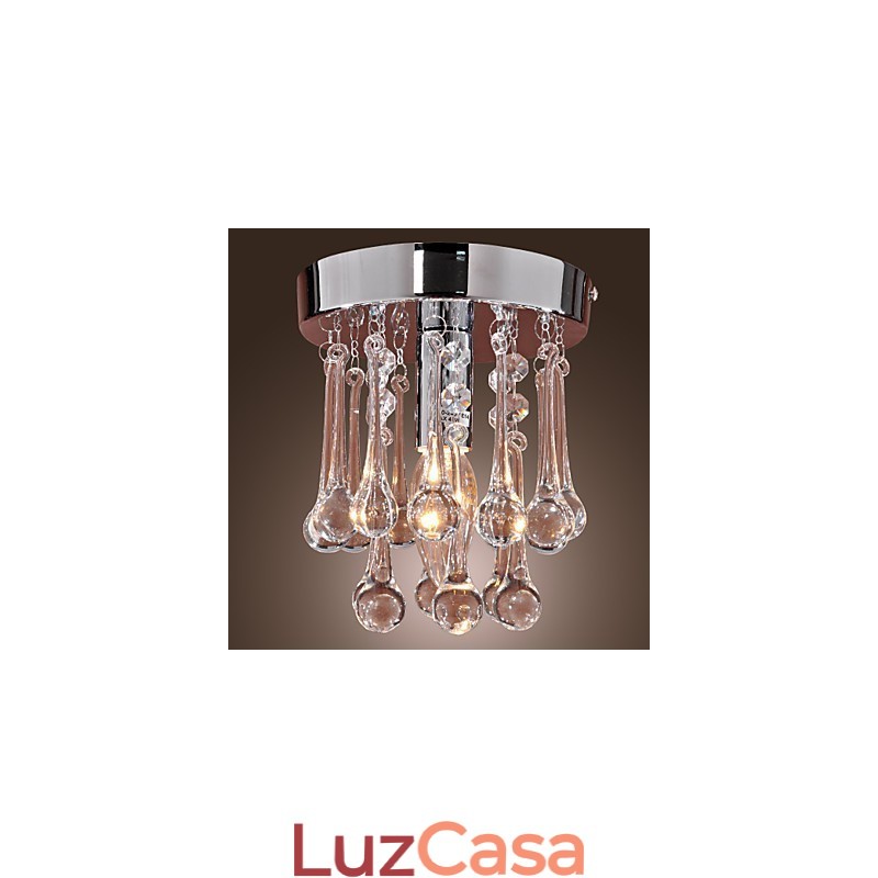 Mini estilo moderno e contemporâneo de cristal cromado embutido