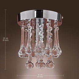 Mini estilo moderno e contemporâneo de cristal cromado embutido