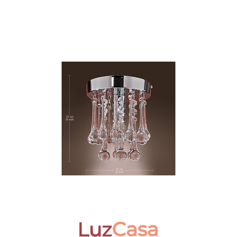 Mini estilo moderno e contemporâneo de cristal cromado embutido
