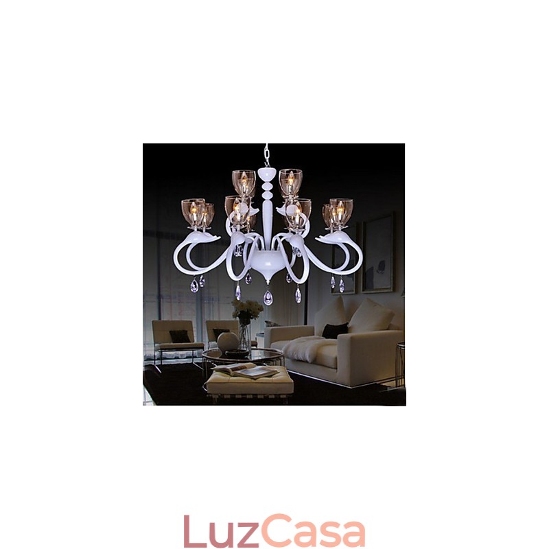 Lustre de cristal estilo europeu, individualidade, criativo, cisne, 12 luzes