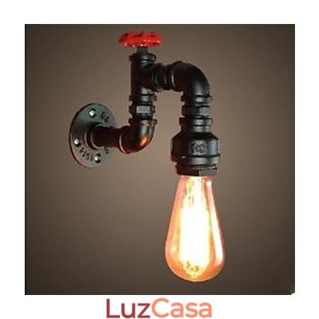 Pintura rústica de chalé para arandelas de parede com luz ambiente