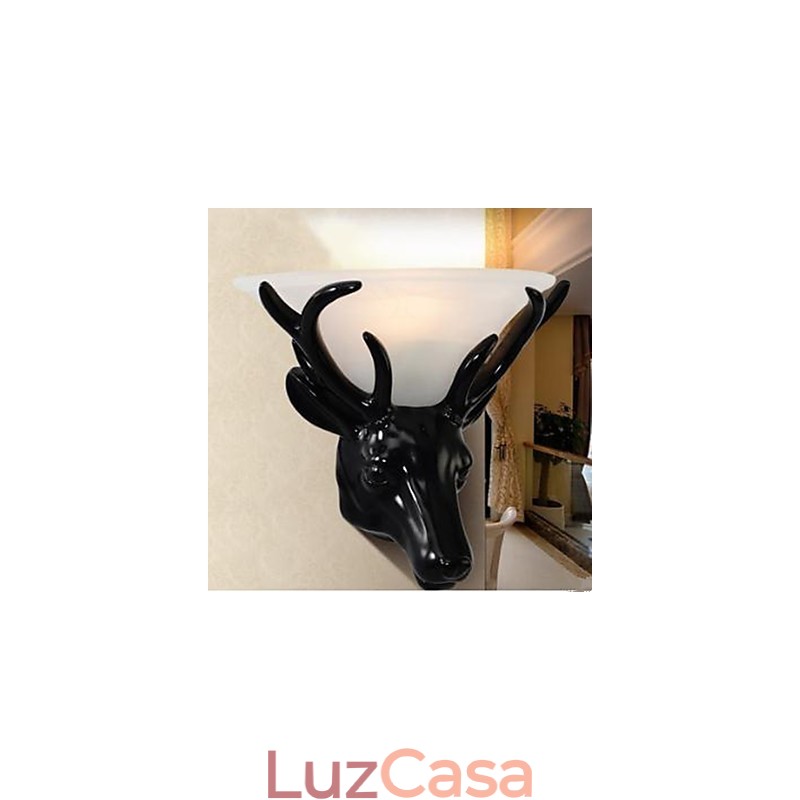 Luminária de parede contemporânea e contraída com cabeça de veado, luminária de parede criativa para sala de estar e quarto
