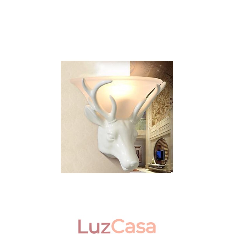 Luminária de parede contemporânea e contraída com cabeça de veado, luminária de parede criativa para sala de estar e quarto