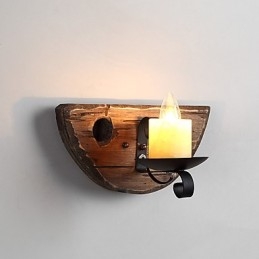 Pintura rústica de chalé para arandelas de parede estilo mini uplight, luminária de parede