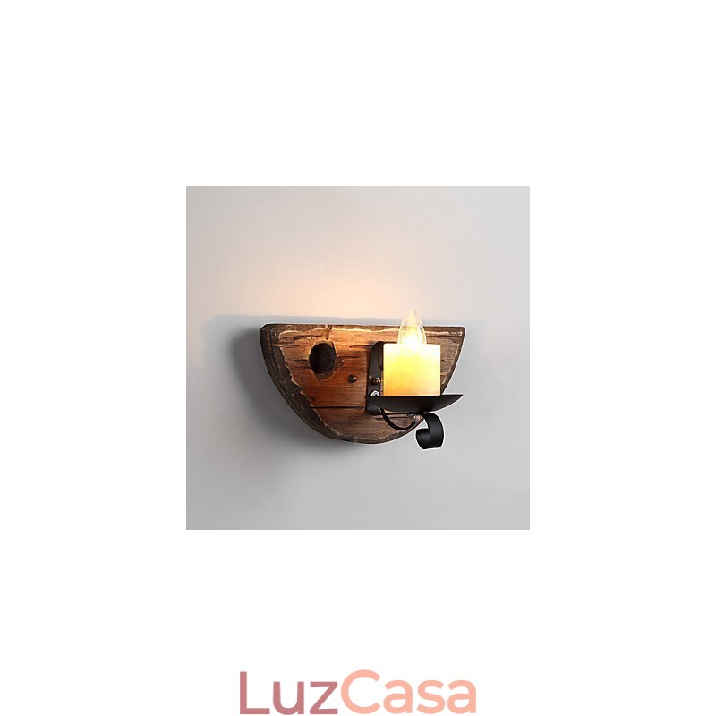 Pintura rústica de chalé para arandelas de parede estilo mini uplight, luminária de parede