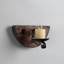 Pintura rústica de chalé para arandelas de parede estilo mini uplight, luminária de parede