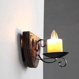 Pintura rústica de chalé para arandelas de parede estilo mini uplight, luminária de parede
