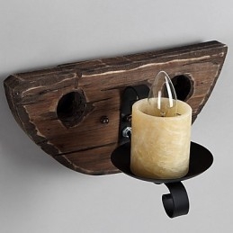 Pintura rústica de chalé para arandelas de parede estilo mini uplight, luminária de parede
