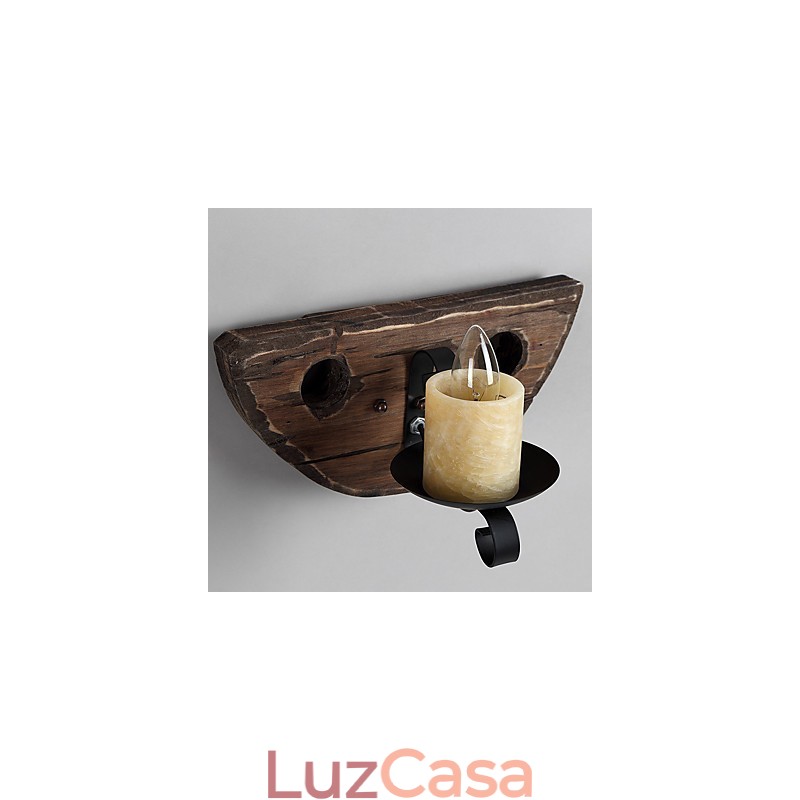 Pintura rústica de chalé para arandelas de parede estilo mini uplight, luminária de parede