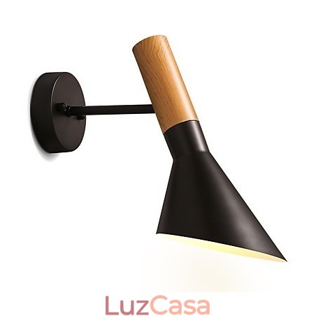 Luminárias de parede de metal com grão de madeira estilo norte da Europa, sala de estar, restaurante, ângulo de luz ajustável Luminárias de parede de metal com grão de madeira estilo norte da Europa, sala de estar, restaurante, ângulo de luz ajustável