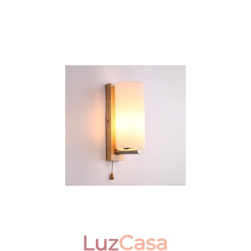 Novidade Country Feature para Mini Estilo Proteção para os olhos Luz ambiente Apliques de parede Luz de parede Log Wood Quarto Lâmpada de cabeceira