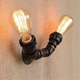 Nostalgia Simple Water Pipe Decorativo Pequeno Luminária de Parede Luz de Parede