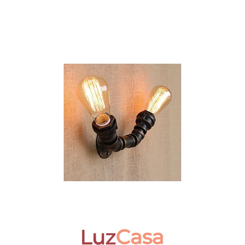 Nostalgia Simple Water Pipe Decorativo Pequeno Luminária de Parede Luz de Parede