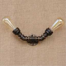 Nostalgia Simple Water Pipe Decorativo Pequeno Luminária de Parede Luz de Parede