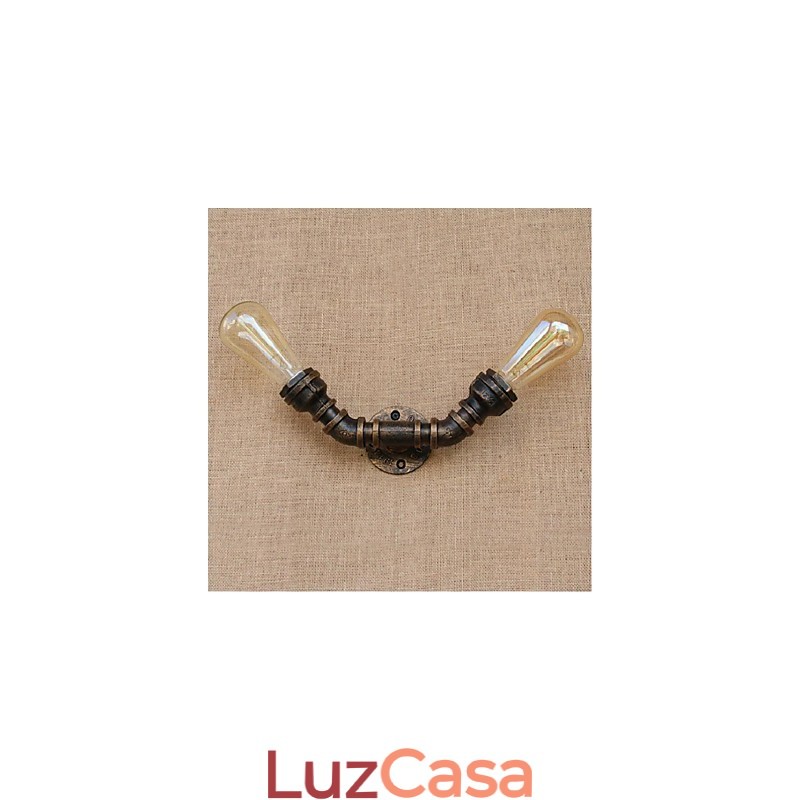 Nostalgia Simple Water Pipe Decorativo Pequeno Luminária de Parede Luz de Parede