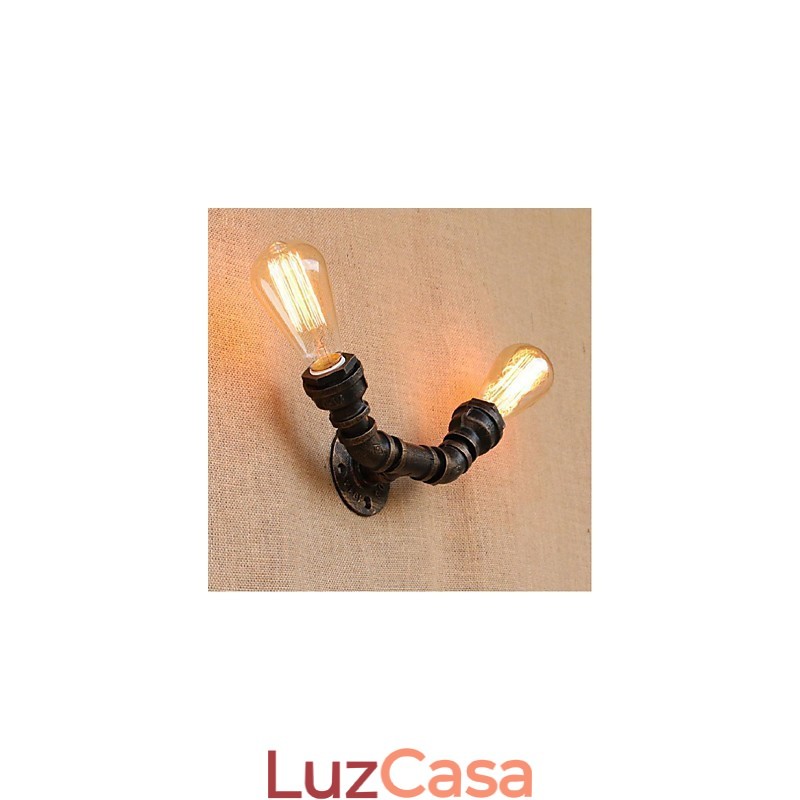 Nostalgia Simple Water Pipe Decorativo Pequeno Luminária de Parede Luz de Parede