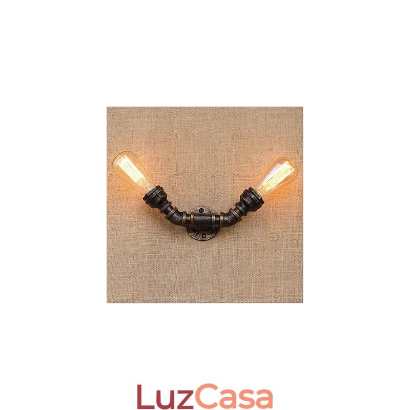 Nostalgia Simple Water Pipe Decorativo Pequeno Luminária de Parede Luz de Parede
