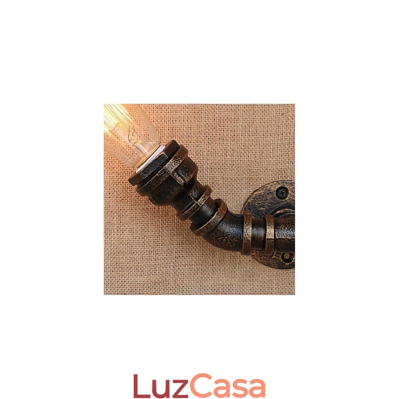 Nostalgia Simple Water Pipe Decorativo Pequeno Luminária de Parede Luz de Parede