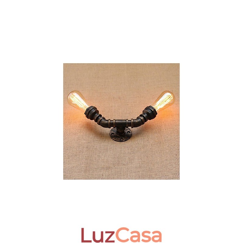 Nostalgia Simple Water Pipe Decorativo Pequeno Luminária de Parede Luz de Parede