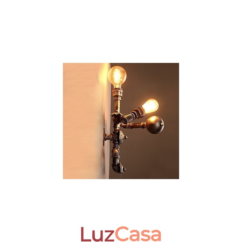 Luminárias de parede estilo industrial retrô loft cano de água design criativo robô metal restaurante café bares mesa de bar arandelas de parede