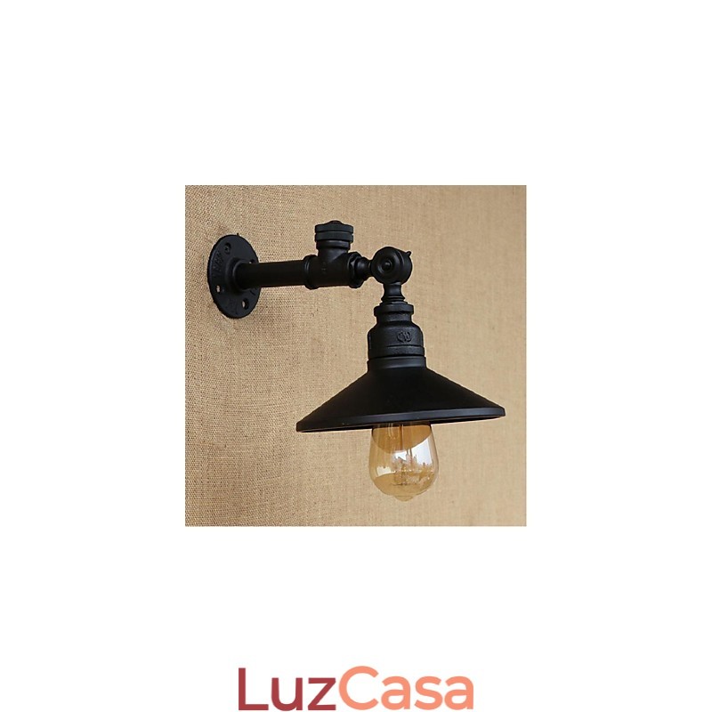 Pintura rústica de chalé para arandelas de parede com luz ambiente