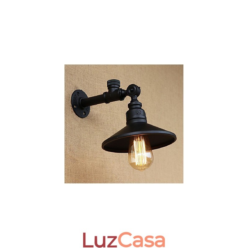 Pintura rústica de chalé para arandelas de parede com luz ambiente