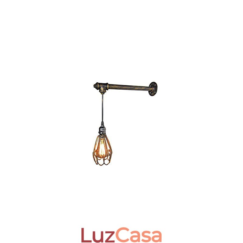 Luminária de parede vintage loft, restaurante, café, corredor, bar, luminária de parede, gaiola de ferro, indústria, iluminação de tubos de ferro