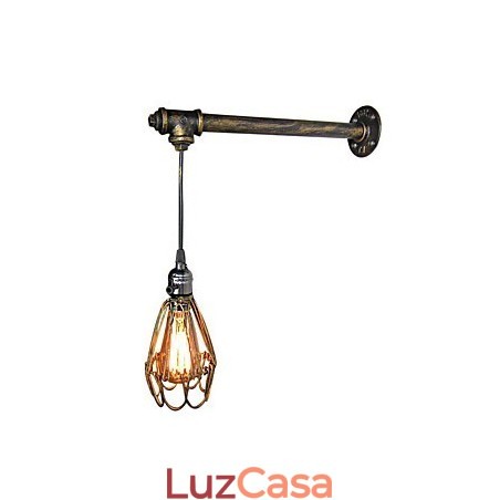 Luminária de parede vintage loft, restaurante, café, corredor, bar, luminária de parede, gaiola de ferro, indústria, iluminação de tubos de ferro