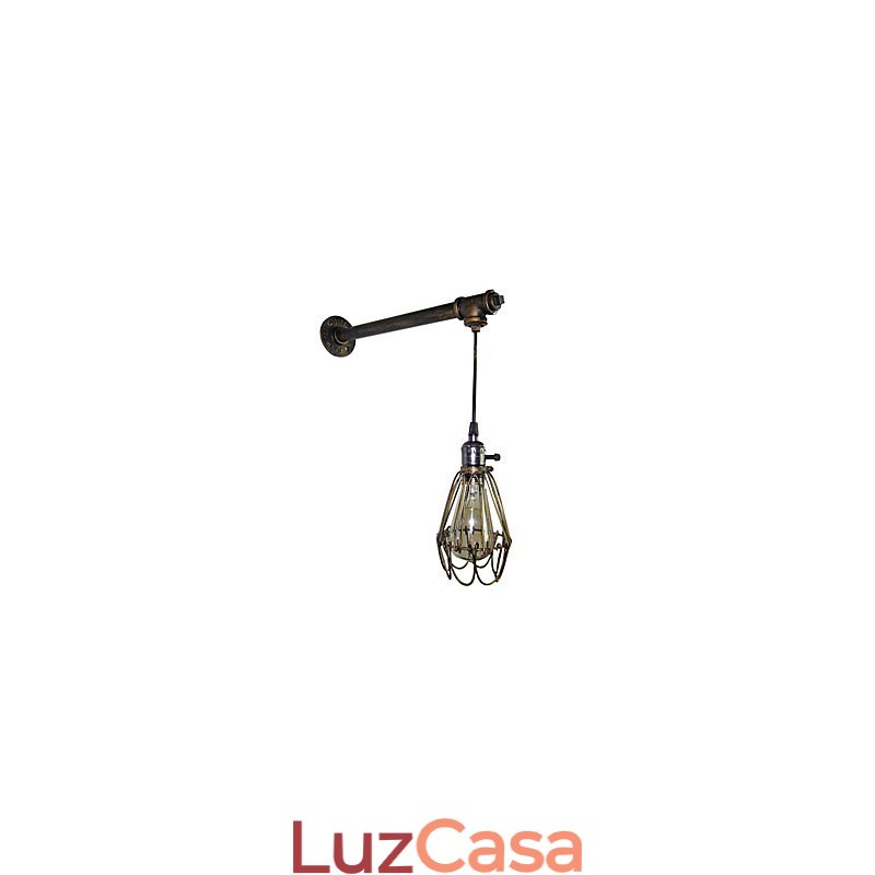 Luminária de parede vintage loft, restaurante, café, corredor, bar, luminária de parede, gaiola de ferro, indústria, iluminação de tubos de ferro