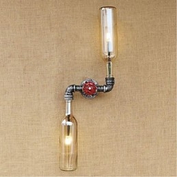 Luminária de parede rústica em latão para iluminação ambiente, luminária de parede âmbar