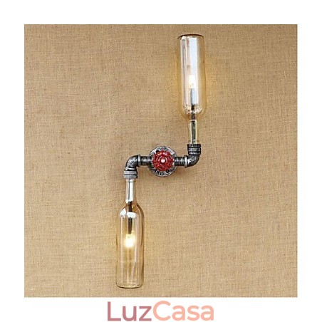 Luminária de parede rústica em latão para iluminação ambiente, luminária de parede âmbar