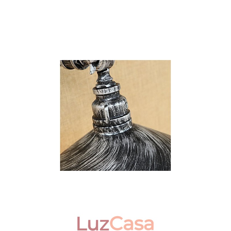 Luminária de parede estilo industrial nórdico com cano de água, luminária de parede prateada