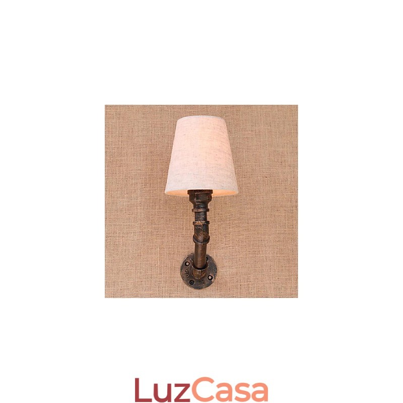 Luminária de parede rústica em latão para iluminação ambiente