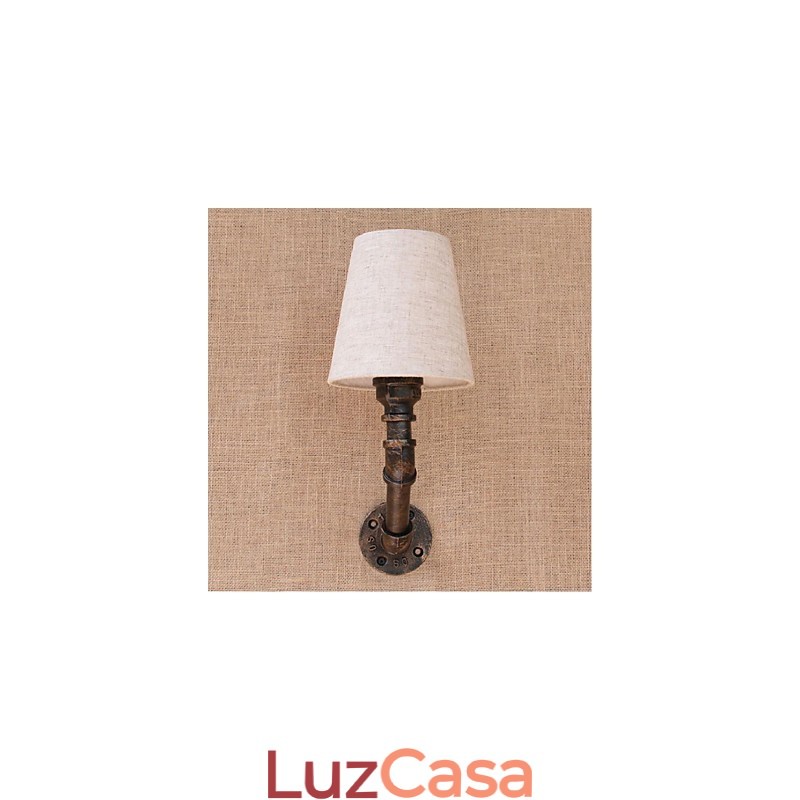 Luminária de parede rústica em latão para iluminação ambiente