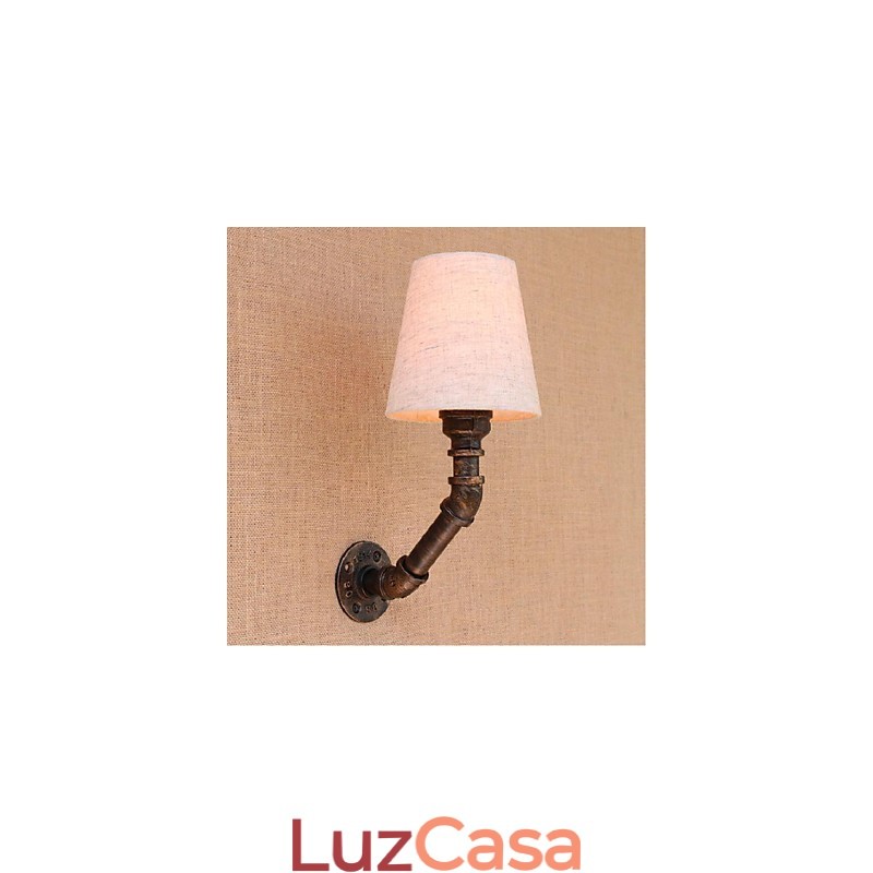 Luminária de parede rústica em latão para iluminação ambiente