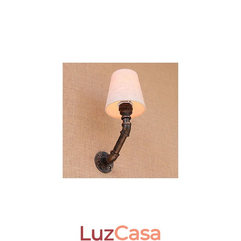 Luminária de parede rústica em latão para iluminação ambiente