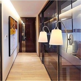 Luminária de parede moderna minimalista de vidro para cabeceira de corredor de hotel