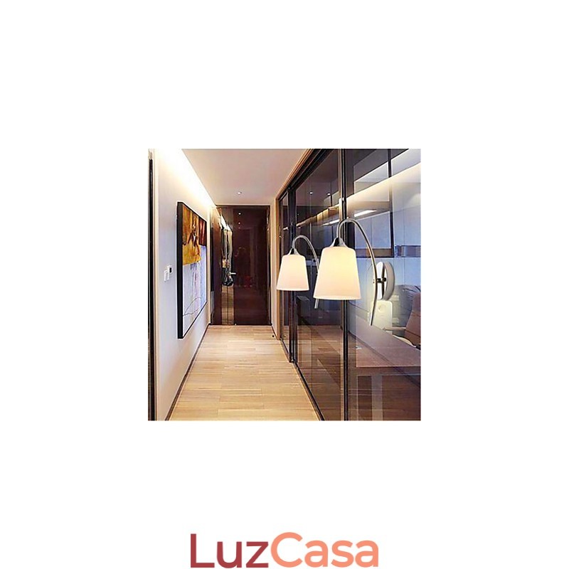 Luminária de parede moderna minimalista de vidro para cabeceira de corredor de hotel