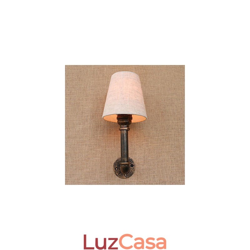 Luminária de parede rústica em latão para iluminação ambiente
